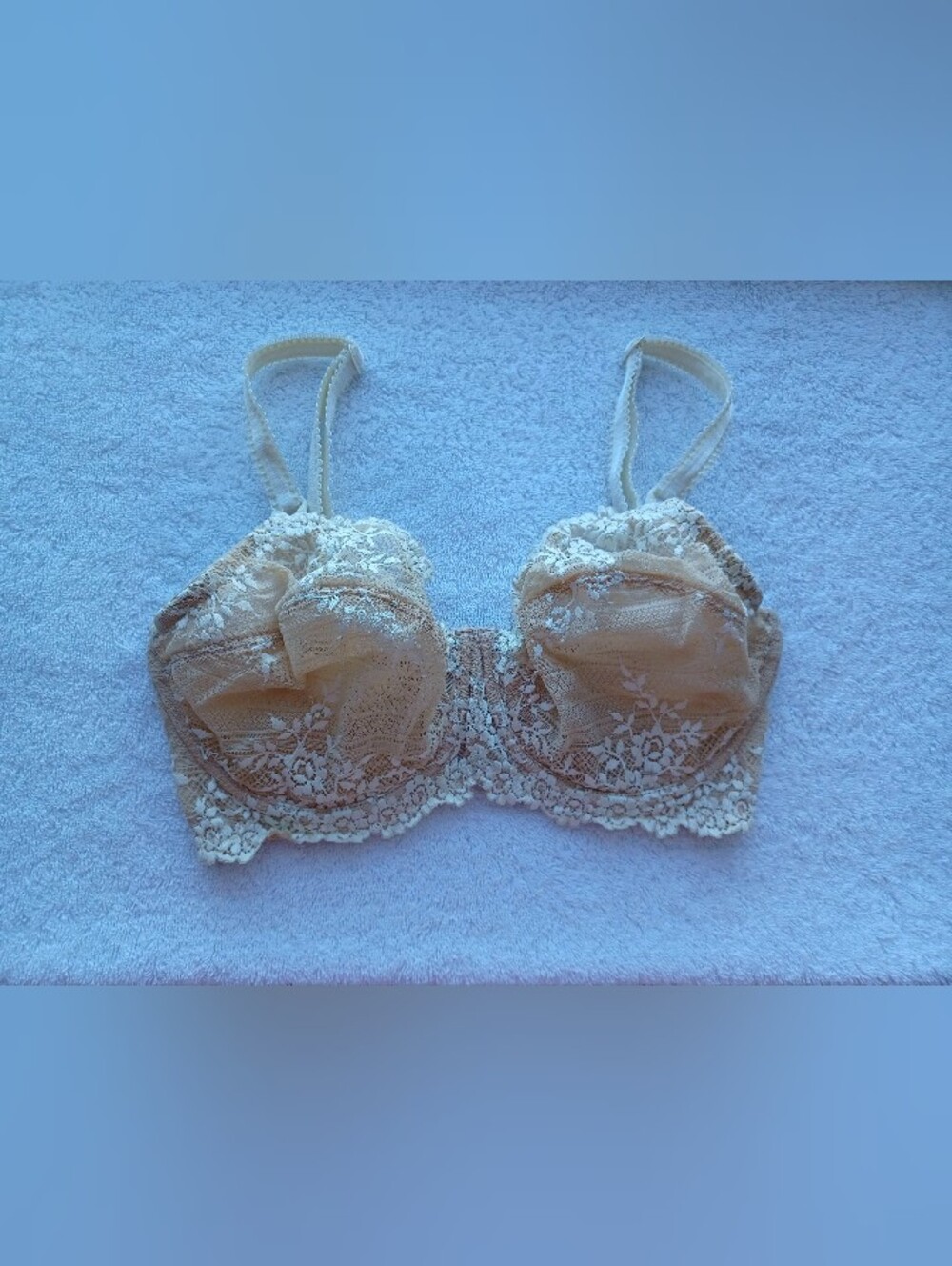 Wacoal Cream Lace Underwire Bra - Floral Embroidered Support